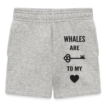 Whales are the key to my heart - Baby Shorts - heather grey - Front