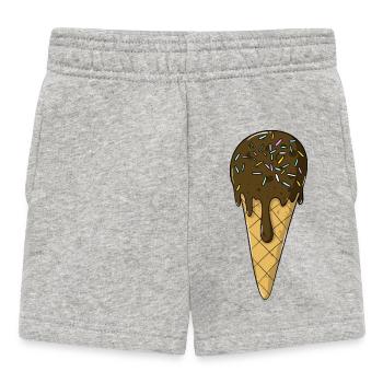 Eis | Schoko Eiscreme mit Streusel | Icecream - Baby Shorts - Grau meliert - Vorne