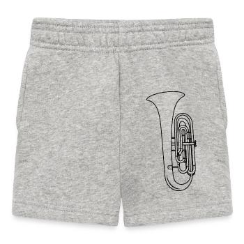 Tuba Sketch - Baby Shorts - heather grey - Front