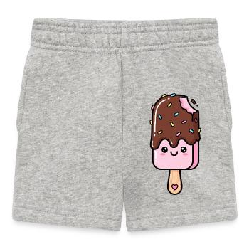 Süße Streusel-Popkunst - Baby Shorts - Grau meliert - Vorne