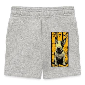 Bullterrier Schädel Grunge - Baby Shorts - Grau meliert - Vorne