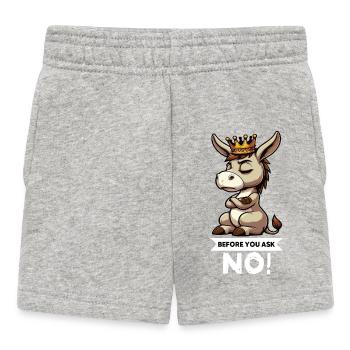 Avant de demander à l’âne, l’âne détenteur d’âne Muli Mulis - Short Bébé - gris chiné - Devant