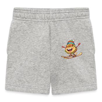 Taco Skifahrer Abenteuer Abfahrt - Baby Shorts - Grau meliert - Vorne