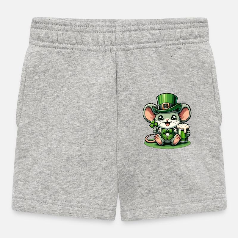 Souris de la Saint-Patrick au look festif - Short Bébé - gris chiné