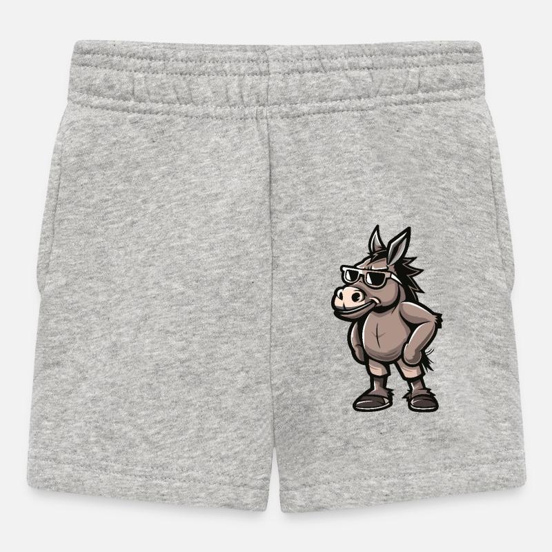 Esel Cool Comic - Baby Shorts - Grau meliert