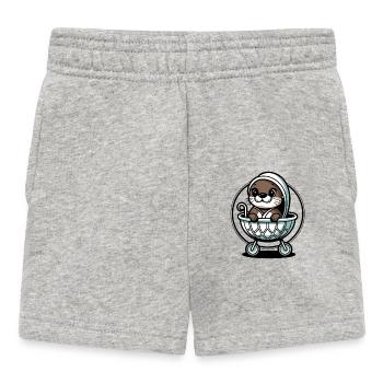 Mignon bébé loutre dans un lit bébé - Short Bébé - gris chiné - Devant