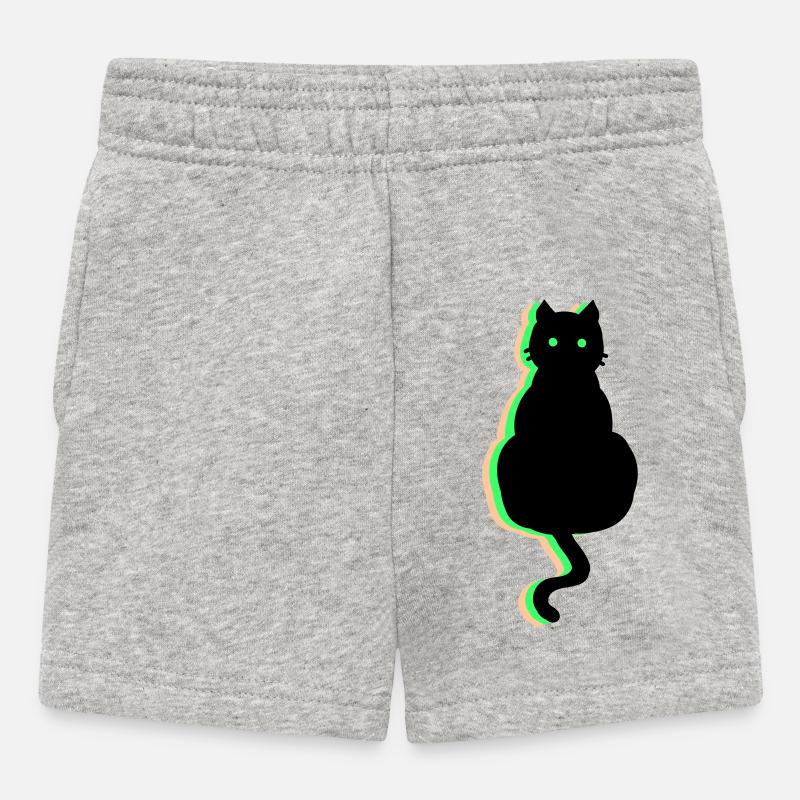 Neon Katze - Baby Shorts - Grau meliert