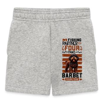 Fishing and French Water Dog - Baby Shorts - heather grey - Front