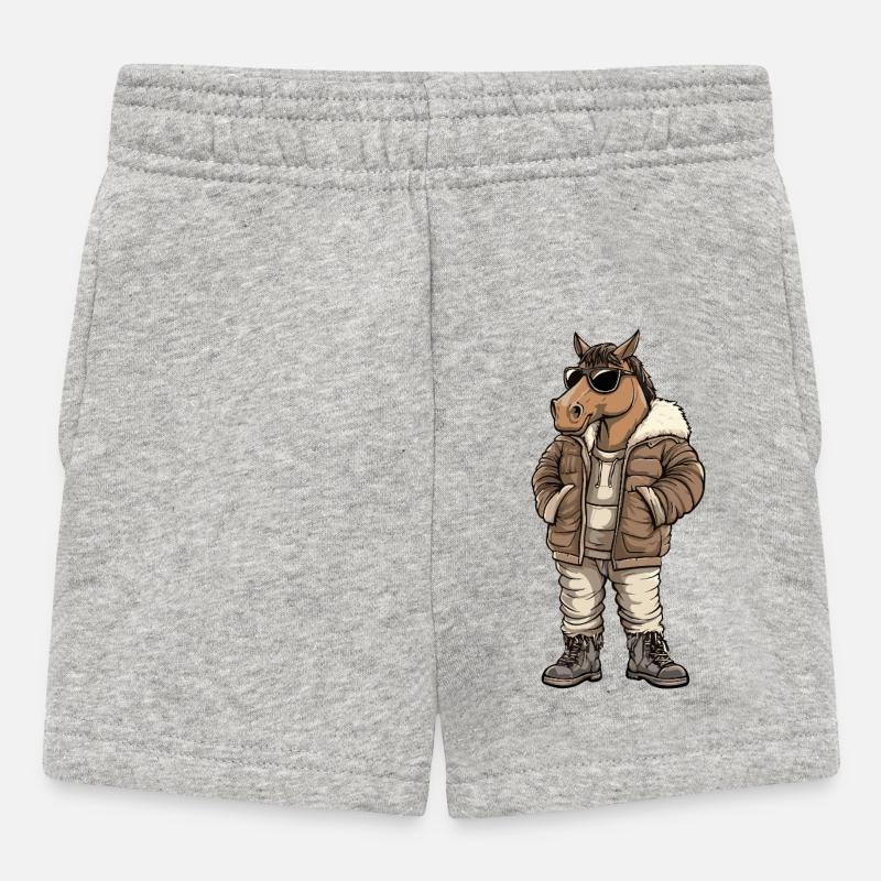 Cheval Cool Hiver - Short Bébé - gris chiné
