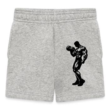 Fitness Silhouette Dumbbell - Baby Shorts - heather grey - Front