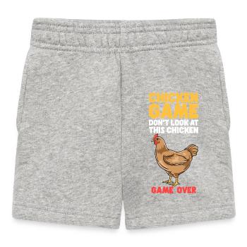 Chicken Game Bold Text Tee - Baby Shorts - heather grey - Front