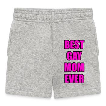 Meilleure maman gay de tous les temps Texte magenta Mois de la fierté LGBT - Short Bébé - gris chiné - Devant