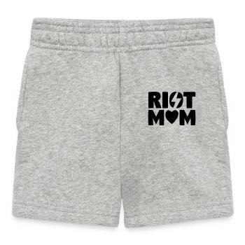 Logo de « RIOT MOM » - Short Bébé - gris chiné - Devant