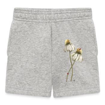Illustration de la fleur des coccinelles rouges sur échinacée - Short Bébé - gris chiné - Devant