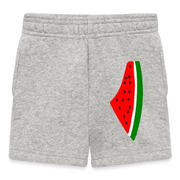 Wassermelone Melone - Baby Shorts - Grau meliert - Vorne