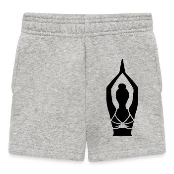 Schlichte Yoga Silhouette Fokus Atemtechnik - Baby Shorts - Grau meliert - Vorne