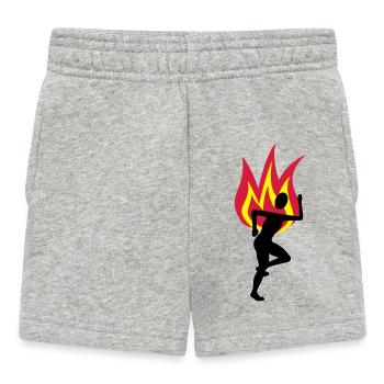 Jogger fire flame - Baby Shorts - heather grey - Front