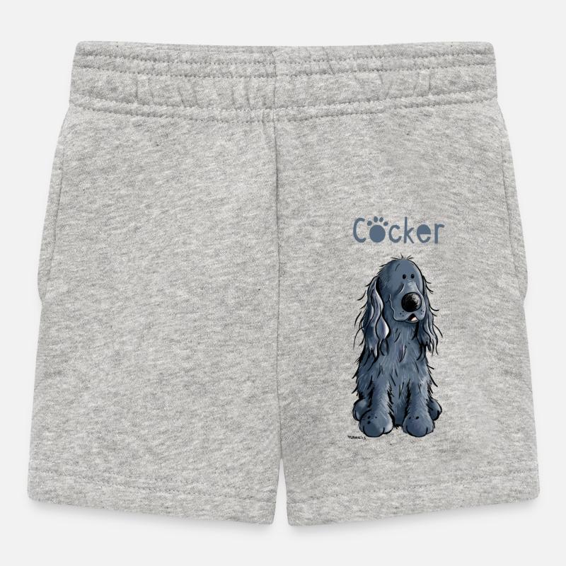 Lustiger Cocker Spaniel - Baby Shorts - Grau meliert