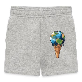 La terre fond - Short Bébé - gris chiné - Devant