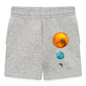 Fireball, Earth, Moon, Sun - Baby Shorts - heather grey - Front