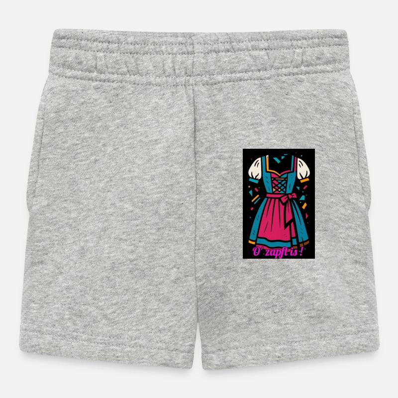 Traditionelles Dirndl mit moderner Farbpalette - Baby Shorts - Grau meliert