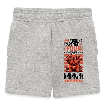 Angeln und Bordeauxdogge - Baby Shorts - Grau meliert - Vorne