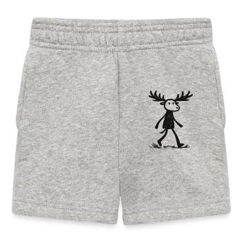 Silhouette de mousses dans la forêt - Short Bébé - gris chiné - Devant