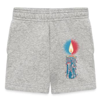 Faith Light Candle Retro Spirit Design - Baby Shorts - heather grey - Front
