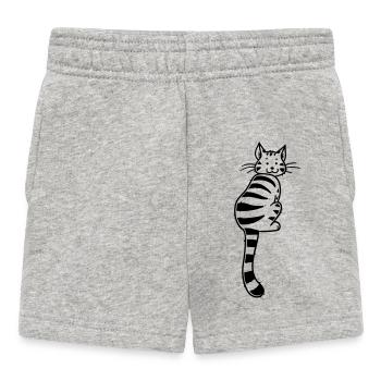 Cartoon Kitten - Baby Shorts - heather grey - Front