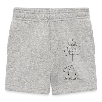 Unicorn. (black lines) (by Leni Riosa) - Baby Shorts - heather grey - Front