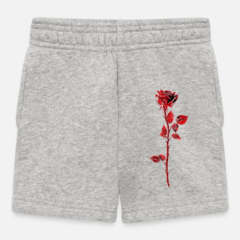 Illustration d’anémone rose pourpre - Short Bébé - gris chiné