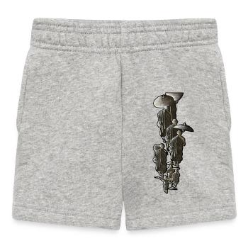 Geisha Silhouetten mit Schirmen - Baby Shorts - Grau meliert - Vorne