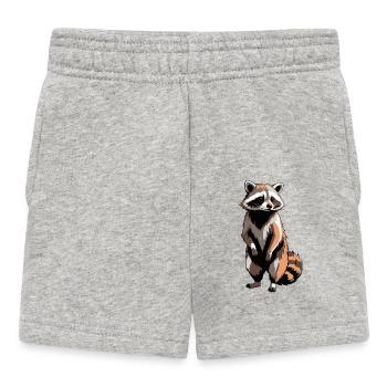 Waschbär - Cute Animal Sticker - Baby Shorts - Grau meliert - Vorne