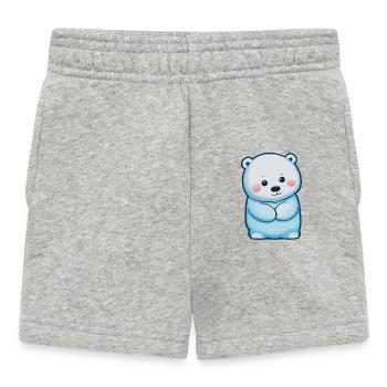 Total niedlicher Eisbär - Baby Shorts - Grau meliert - Vorne
