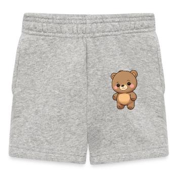 Total niedlicher Bär - Baby Shorts - Grau meliert - Vorne