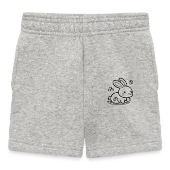 Niedlicher Hase Häschen - Baby Shorts - Grau meliert - Vorne