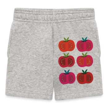 Tomatoes 6 times multicoloured - Baby Shorts - heather grey - Front