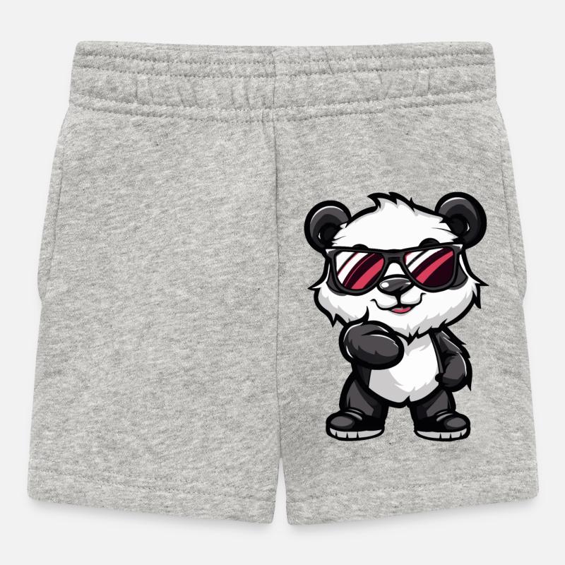 Panda Comic Cool - Baby Shorts - heather grey
