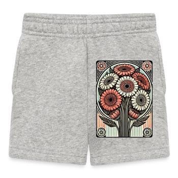 Gerbera Daisy - Baby Shorts - heather grey - Front