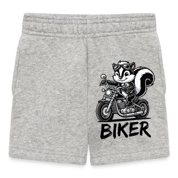 Stinktier Motorrad Biker - Baby Shorts - Grau meliert - Vorne