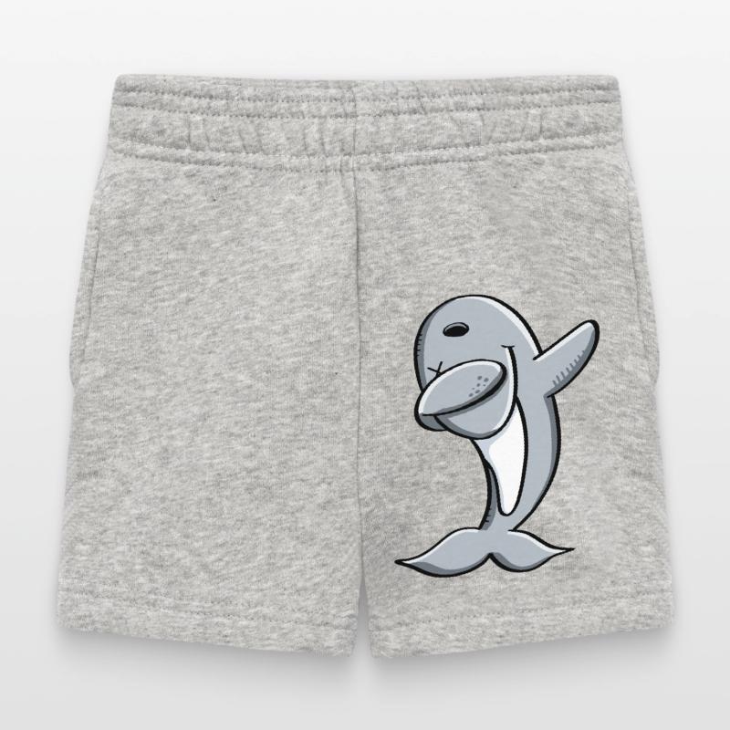 Delfin makes Dab Dance - Dabbing - Dolphin - Comic Baby Shorts