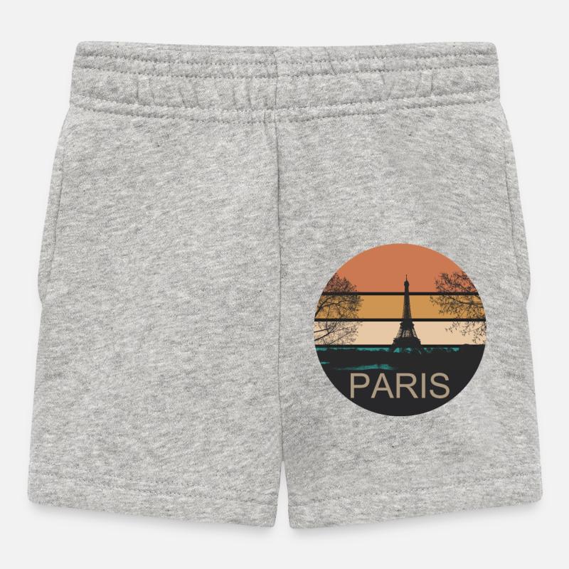 Paris Retro Design - Baby Shorts - Grau meliert