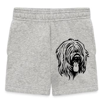 Briard head - Baby Shorts - heather grey - Front
