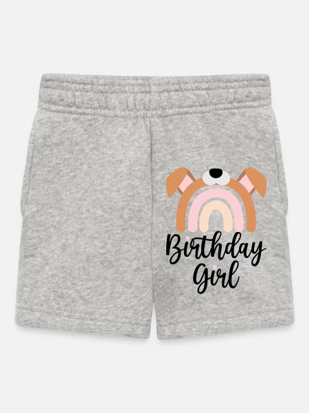 Pastel Pup Rainbow - Baby Shorts - heather grey