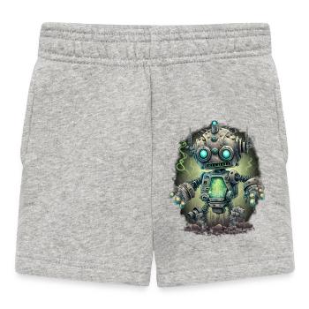 Neon Steampunk Roboter - Baby Shorts - Grau meliert - Vorne