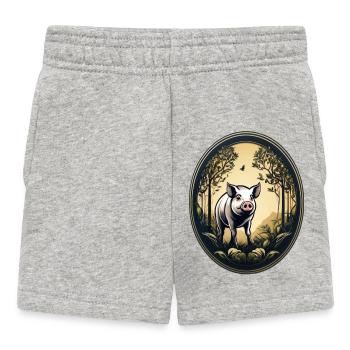 Lucky Pig - Baby Shorts - heather grey - Front