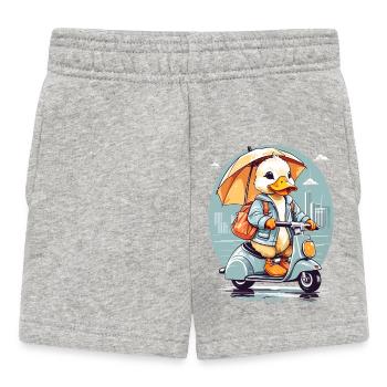 Duck with Roller - Baby Shorts - heather grey - Front