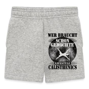 Wer braucht schon Gewichte – Calisthenics - Baby Shorts - Grau meliert - Vorne