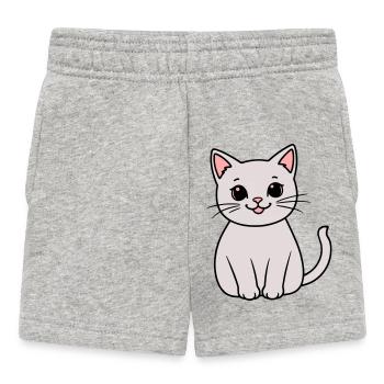 chaton gris - Short Bébé - gris chiné - Devant