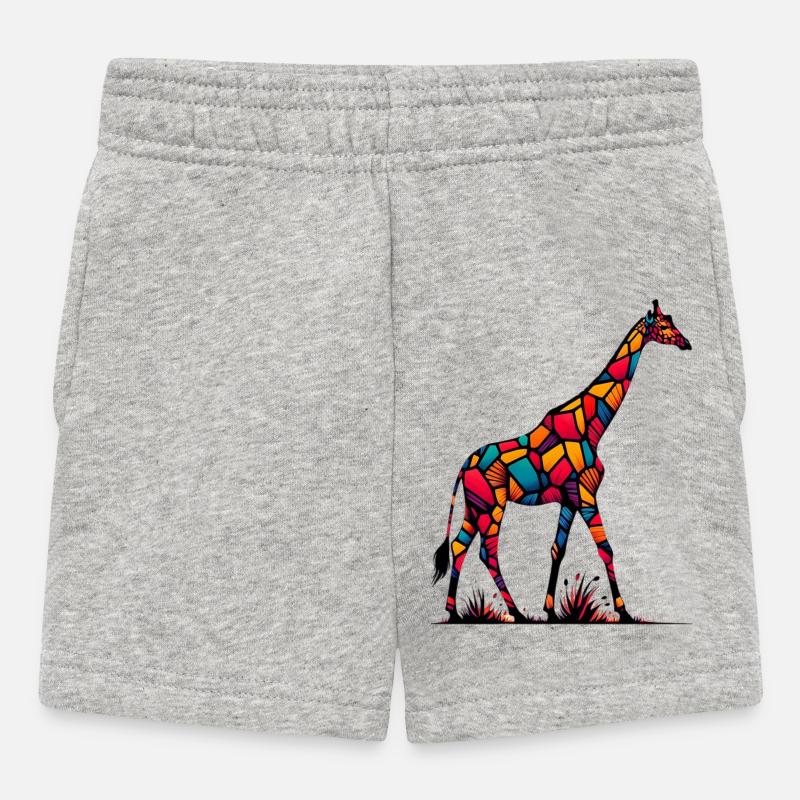 Girafe - Short Bébé - gris chiné